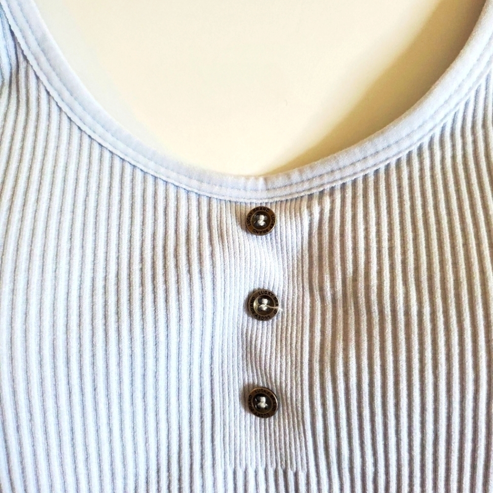 Lucky Brand 2 Pack Ribbed Bralettes Baby Blue and Pinky Purple - Picture 3 of 8